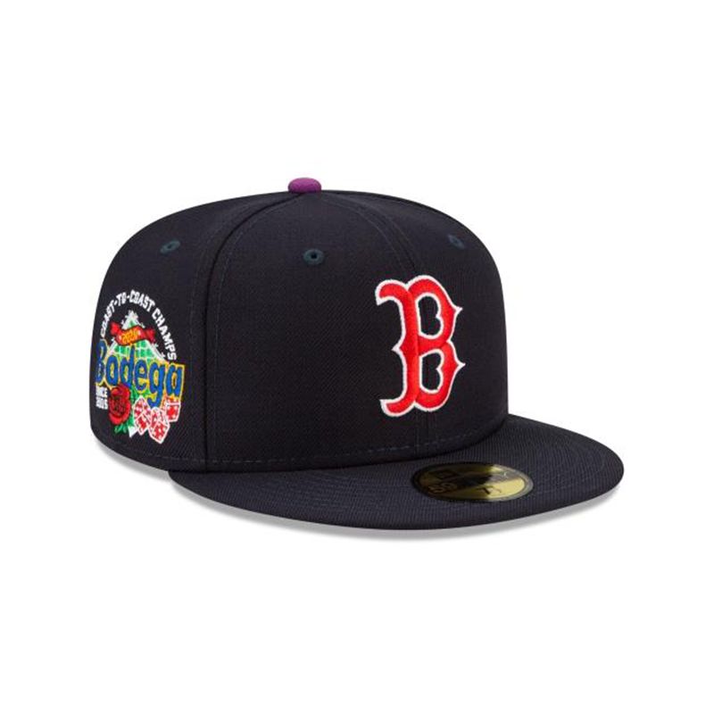 MLB Boston Red Sox X Bodega Coast To Coast Champs 59Fifty Fitted (KKI8252) - Blue New Era Caps